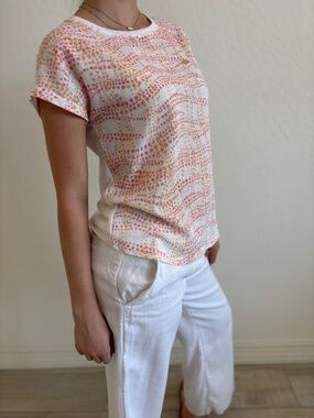 U.S. Polo Assn. Women’s Abstract Dotted Wave Crew Neck Tee - Size Small